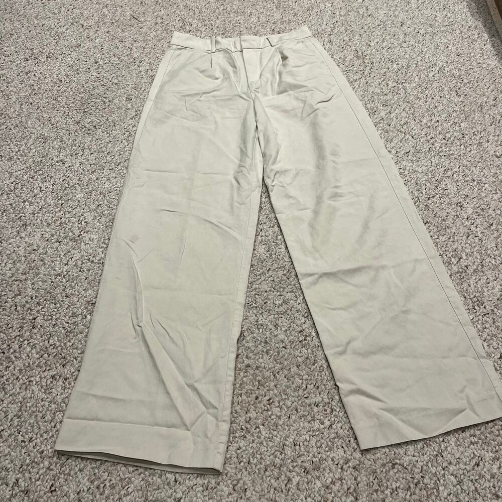 NWT Madewell Slouchy Straight Pants in Drapey Twill Sz 4 Tall Ivory Casual